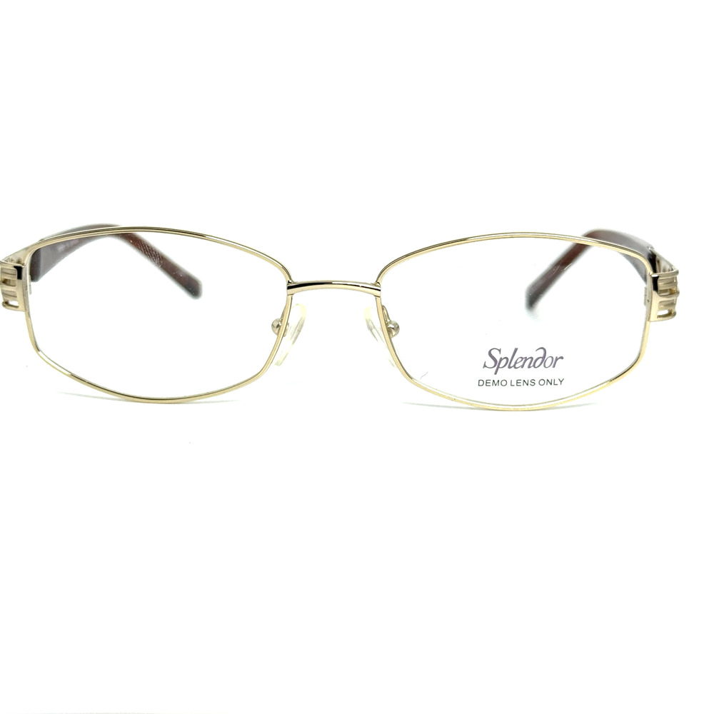 Splendor SP 0008 Brown Rectangular Full Rim‎ Eyeglass Frames 53-17-140 H18742
